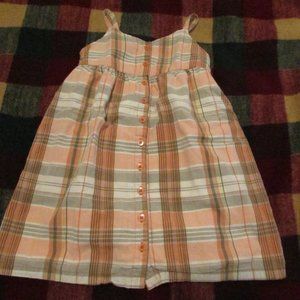 Old Navy Orange Plaid Sleeveless Summer Dress for Little Girls